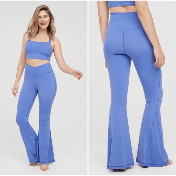 aerie Pants - OFFLINE by Aerie | Real Me High Waisted Crossover Rib Flare Leggings Size Large